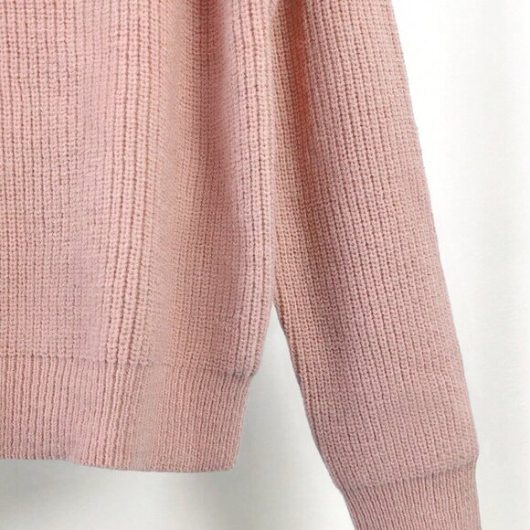 Pink Casual Women's Bow Crew Neck Long Sleeve Chunky Knit Sweater - Picture 4 of 5